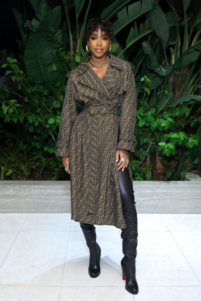 kelly rowland fendi monogram coat